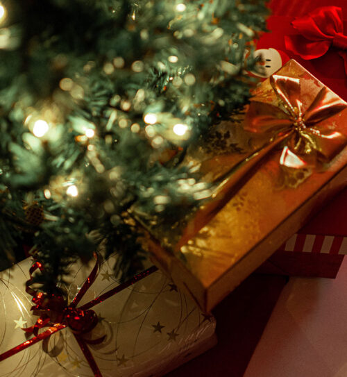 gavebånd, pakke, juletre